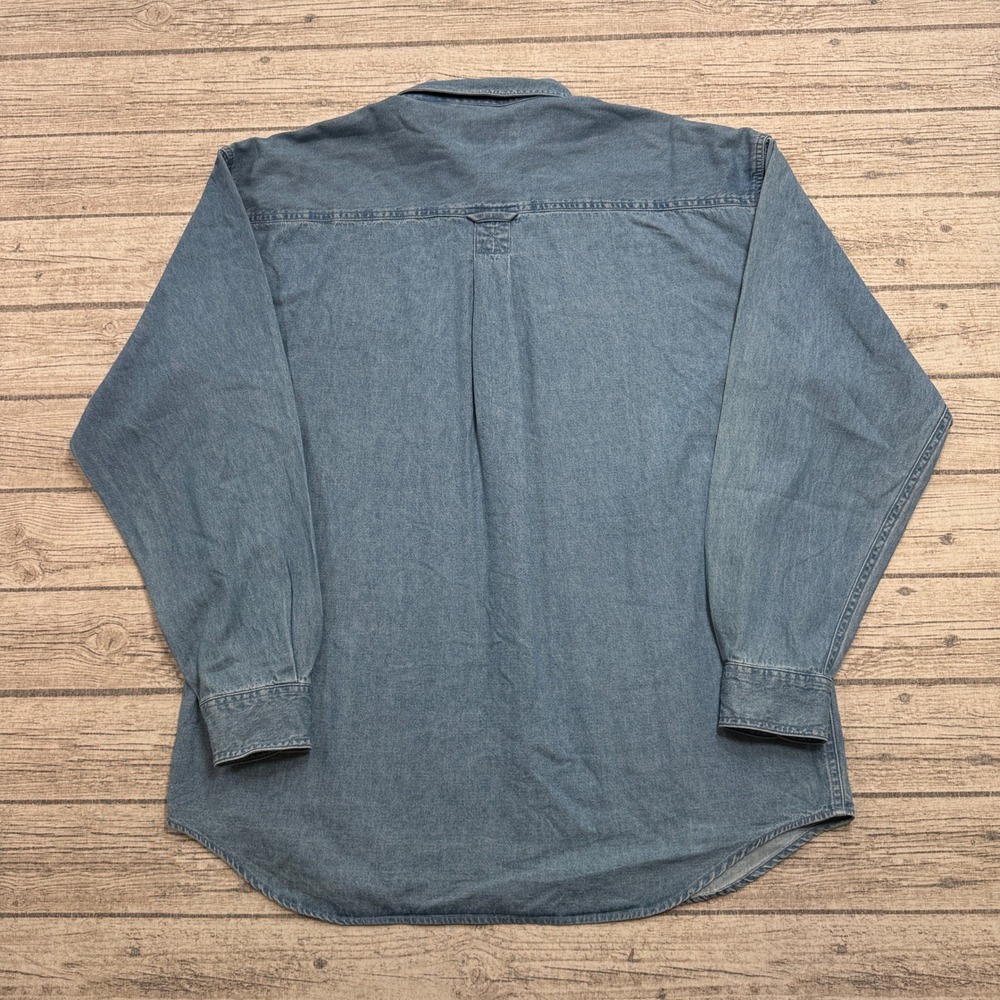 Vintage Cabin Essentials Shirt Men's L Blue Long Sleeve Button Down Workwear - Picture 2 of 6